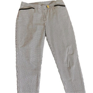 𝅺JONES NY Signature Petite Blue & White Striped Seersucker Pants 14P